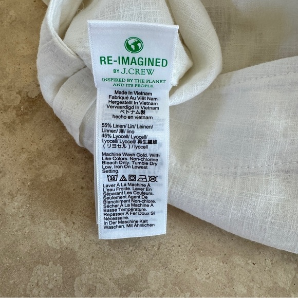 J Crew White Seaside Utility Cargo Pant Linen Blend Womens Size 14 Beach Casual - Picture 15 of 16